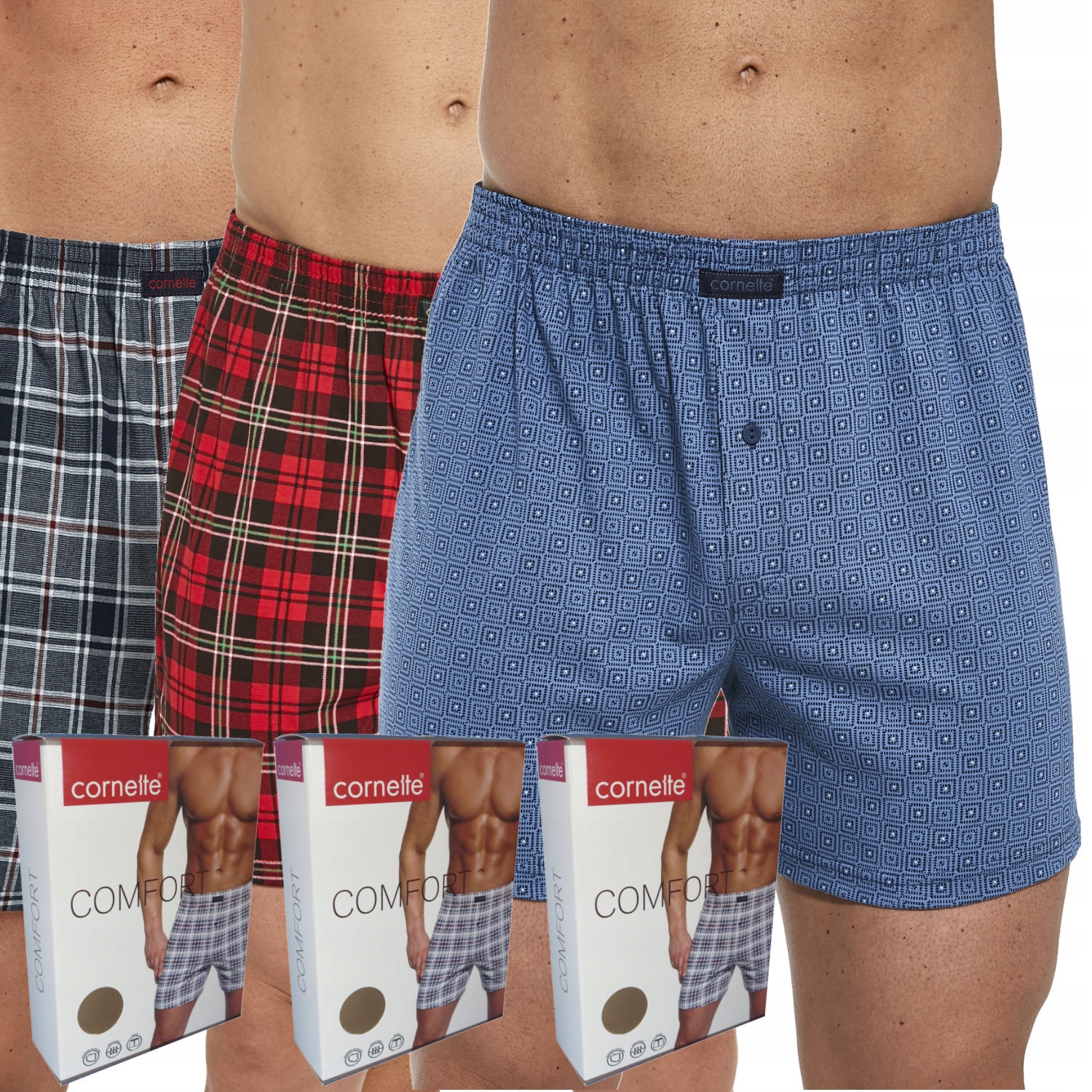 

Cornette bokserki Comfort luźne szorty 3 pak 3 szt
