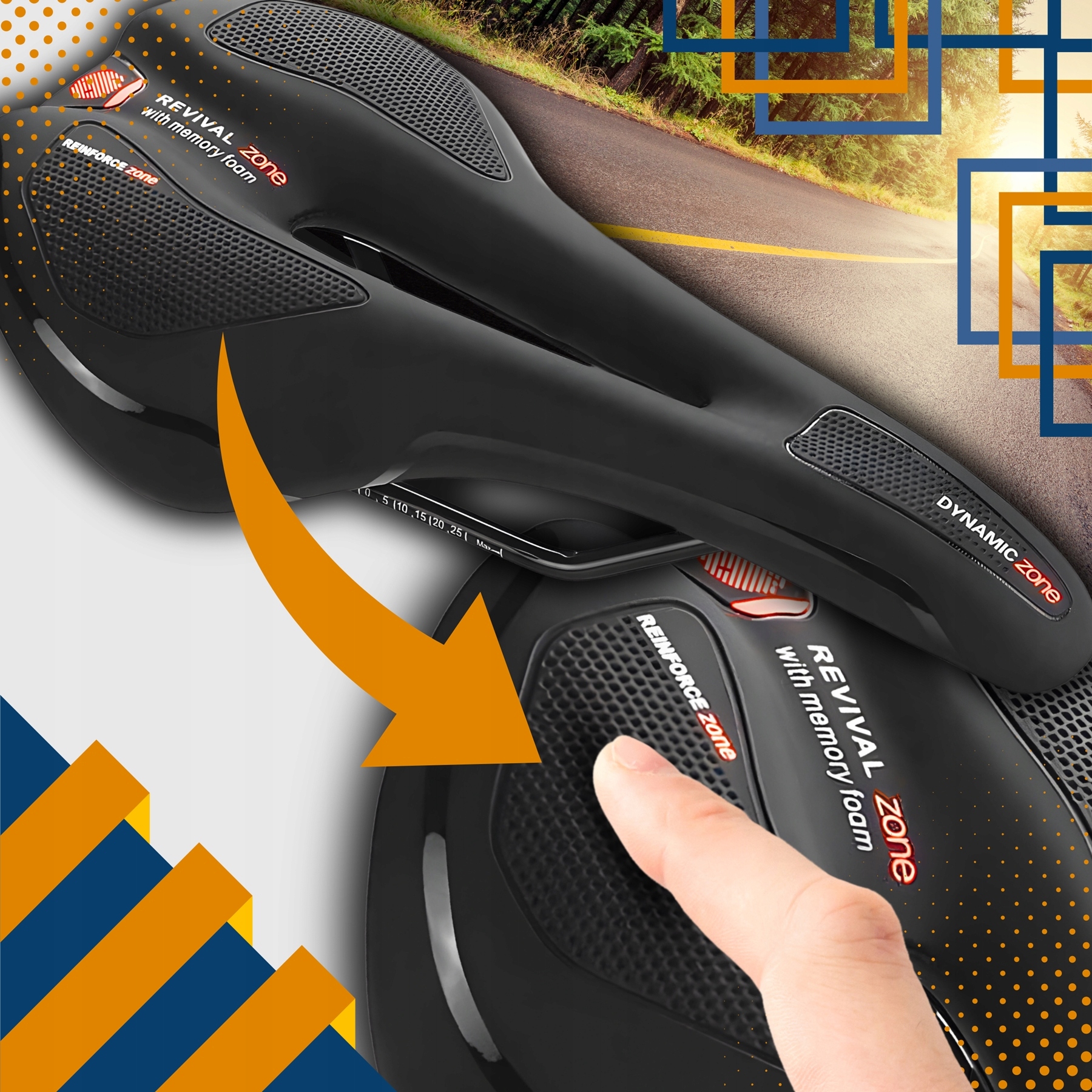 SIODEŁKO ROWEROWE ŻELOWE SIODŁO SPORTOWE DO ROWERU NA ROWER MĘSKIE DAMSKIE Szerokość 160 mm