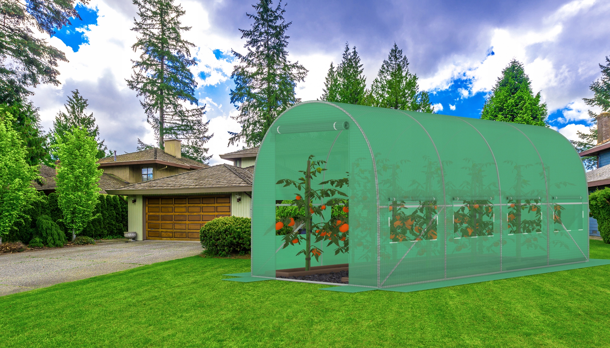 TUNEL FOLIOWY OGRODOWY SZKLARNIA 4x2m FOLIA 8m2 Producent Funfit Garden