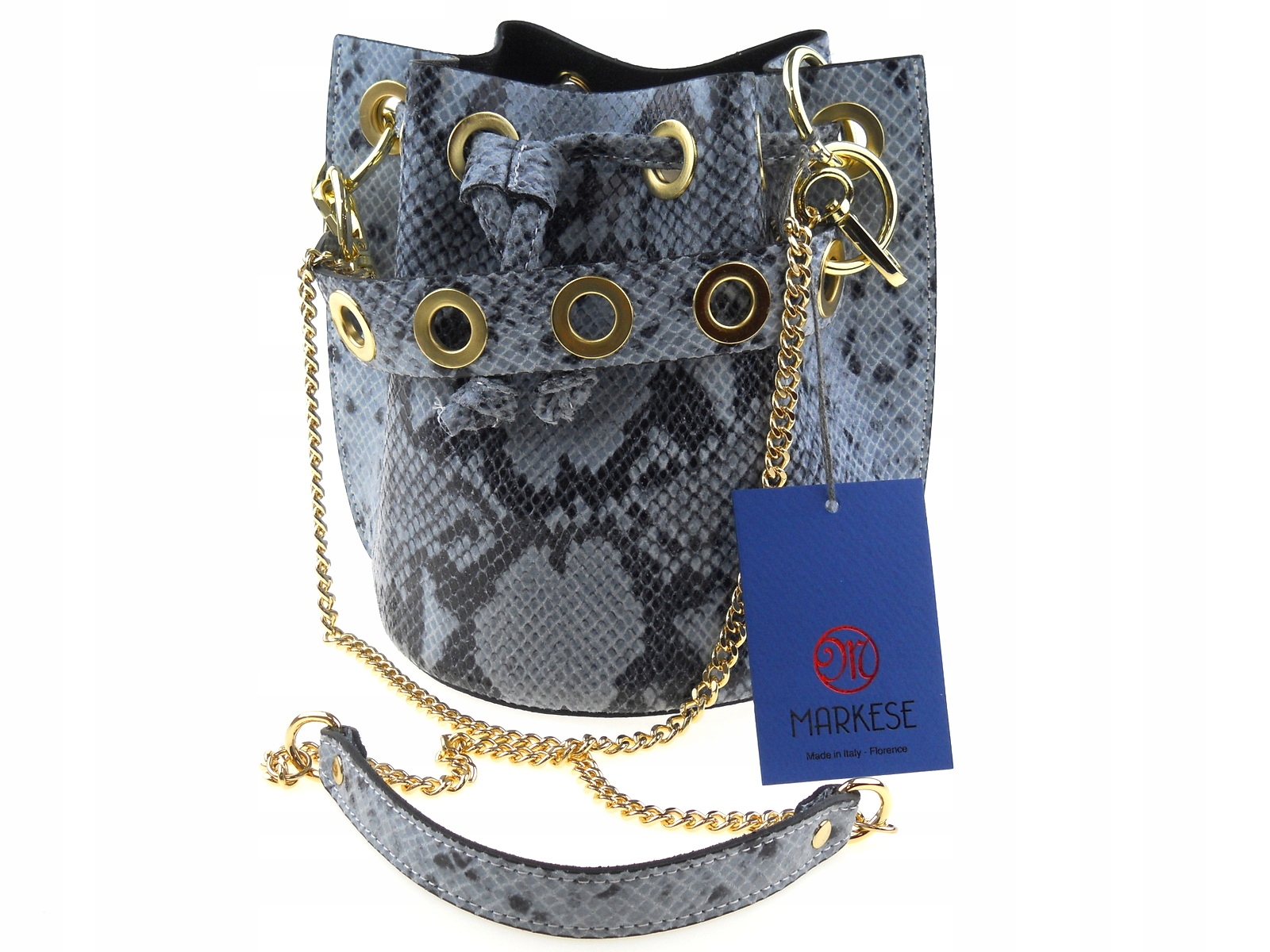 MARKESE Italy Florence - NOWA Torebka szara # Model MARKESE Italy Florence