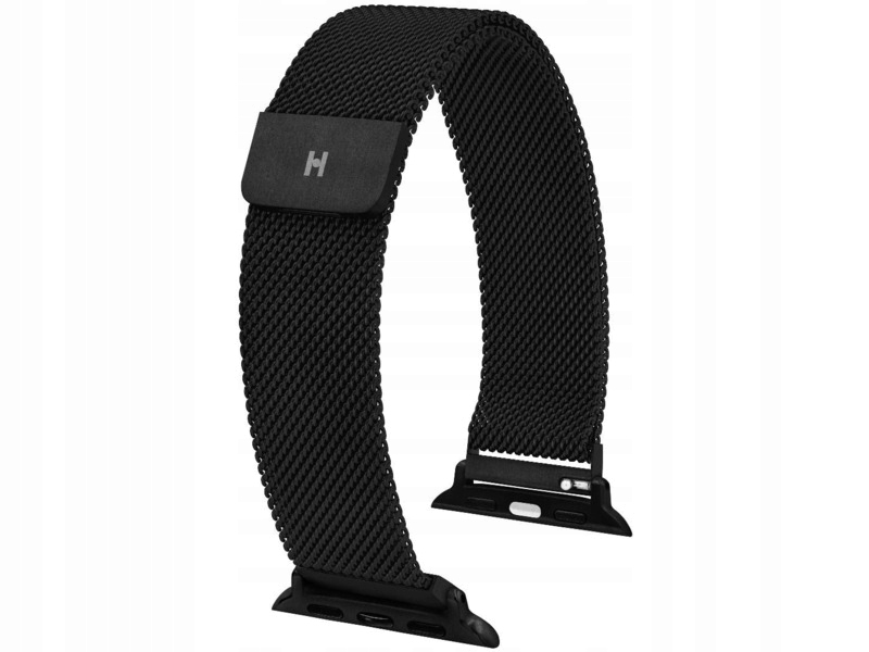 Pasek Hirsch Milanaise do Apple Watch 38/40/41mm Czarny Adapter