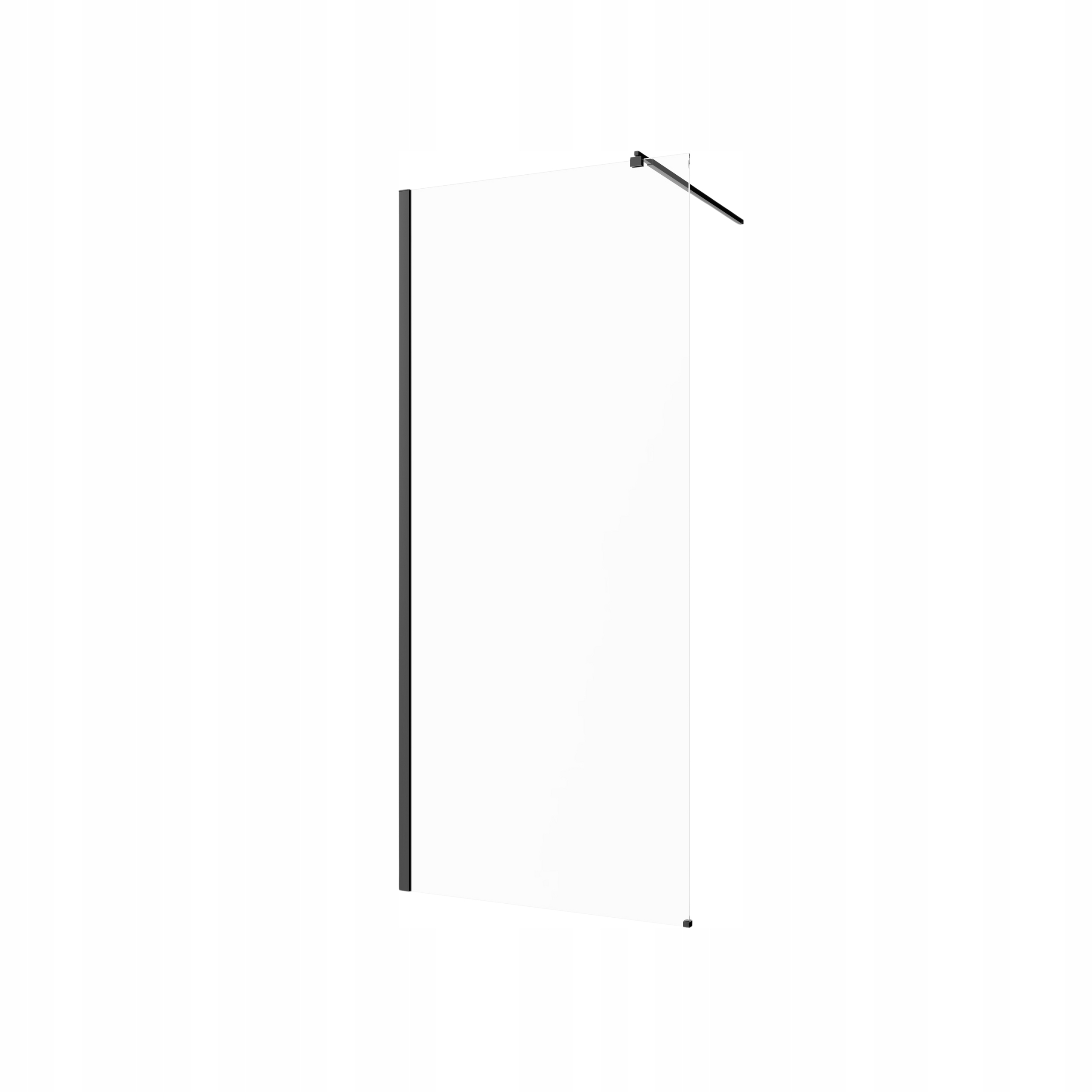 Kabina Prysznicowa Walk-In Szybka Ścianka Prysznic 200x100 cm Invena Czarna