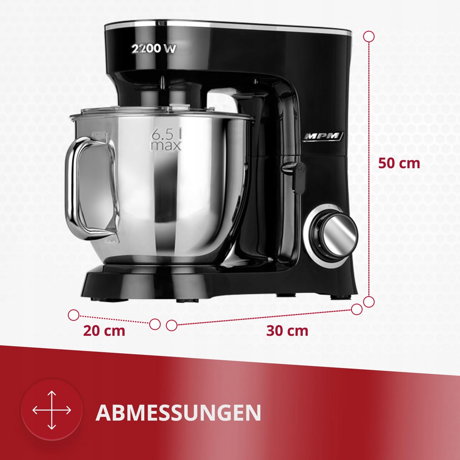 MPM Robot Kuchenny Z Akcesoriami Czarny 800W — miniatura 2