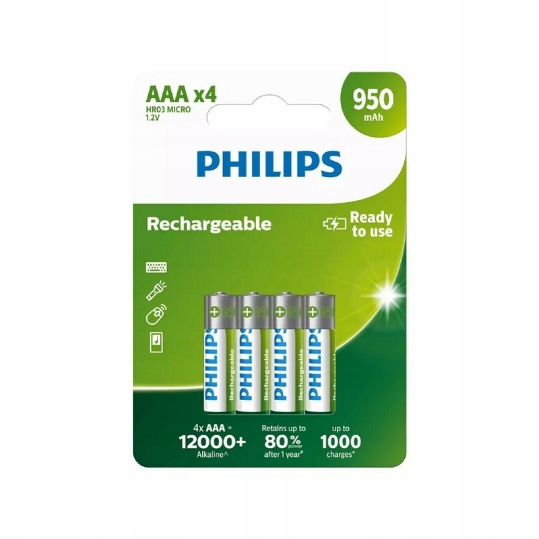 Щелочная батарея Philips AAA (R3) 4 шт.