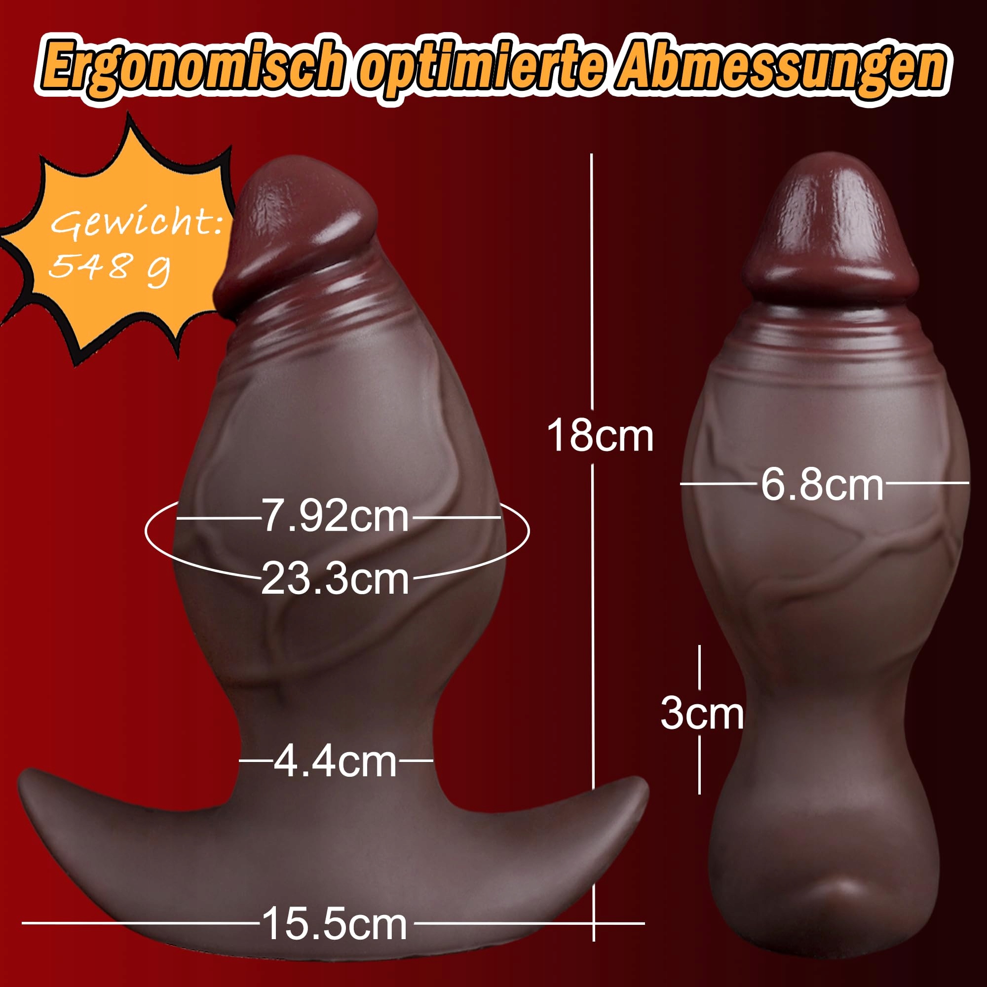 Silikonowy Czarny Korek Analny 8cm Dildo Trener XXL — miniatura 2