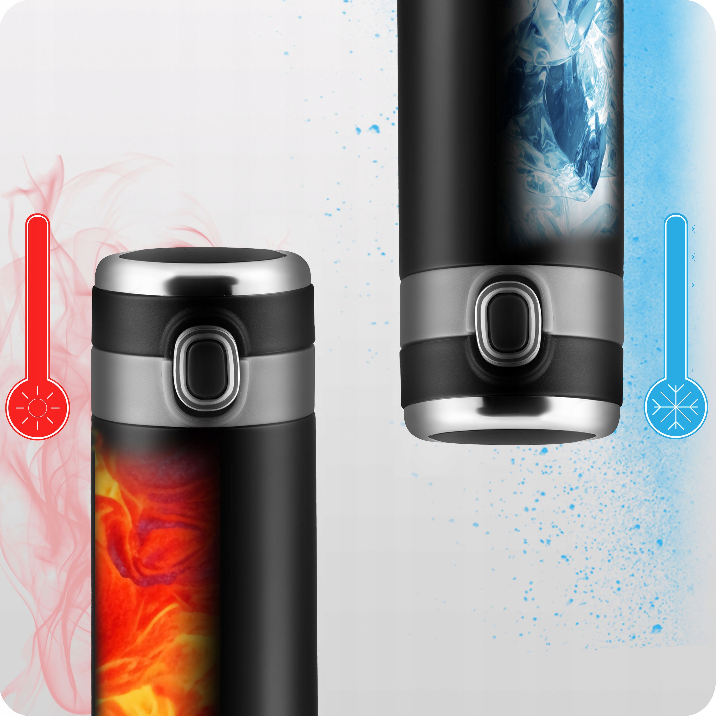 TERMOS Kubek termiczny SMART LED Termos próżniowy z wyświetlaczem Model BD-786 czarny