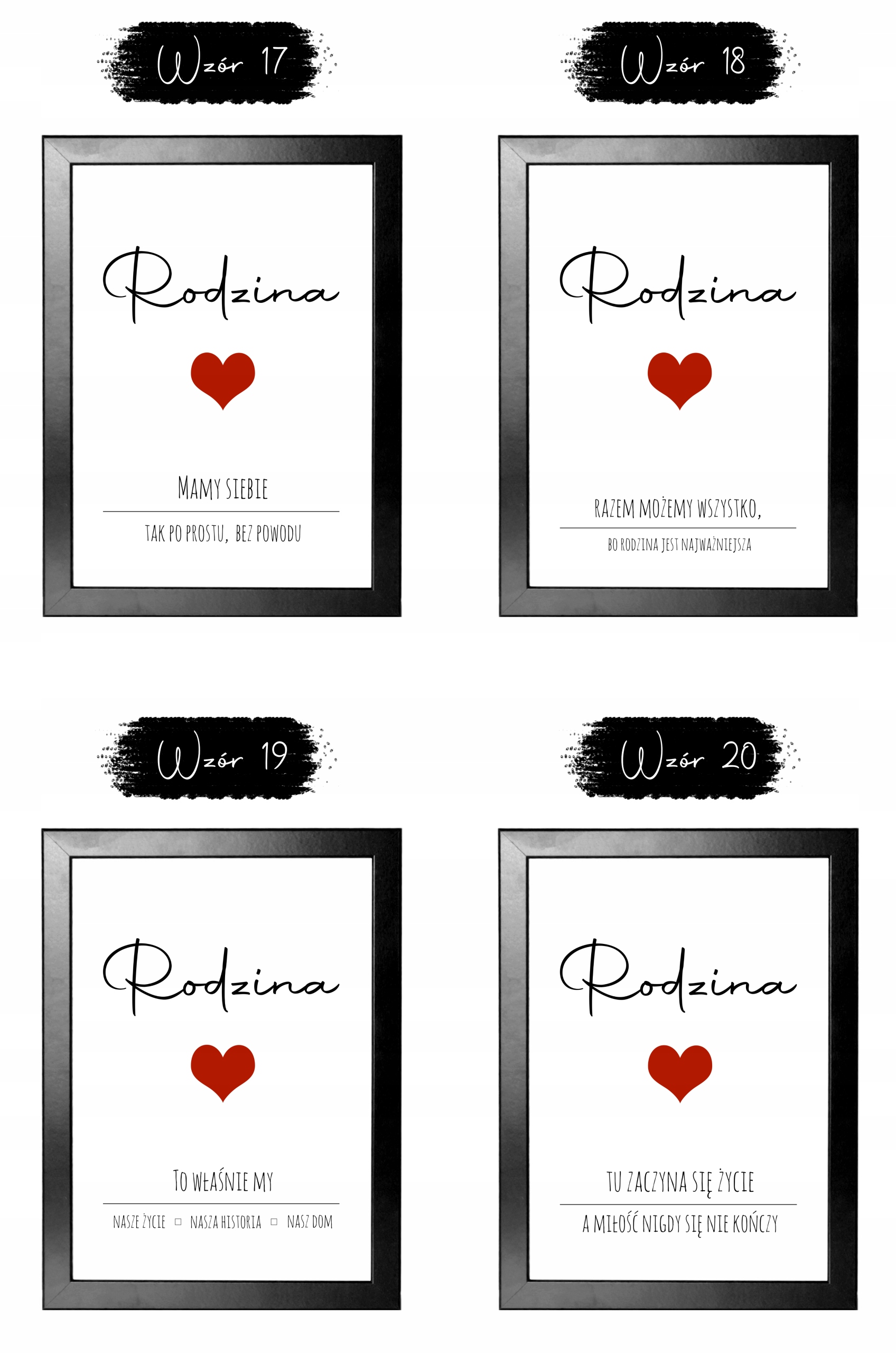 Plakat A4 Dom Rodzina Cytaty Design Prezent Rama Orientacja pionowa