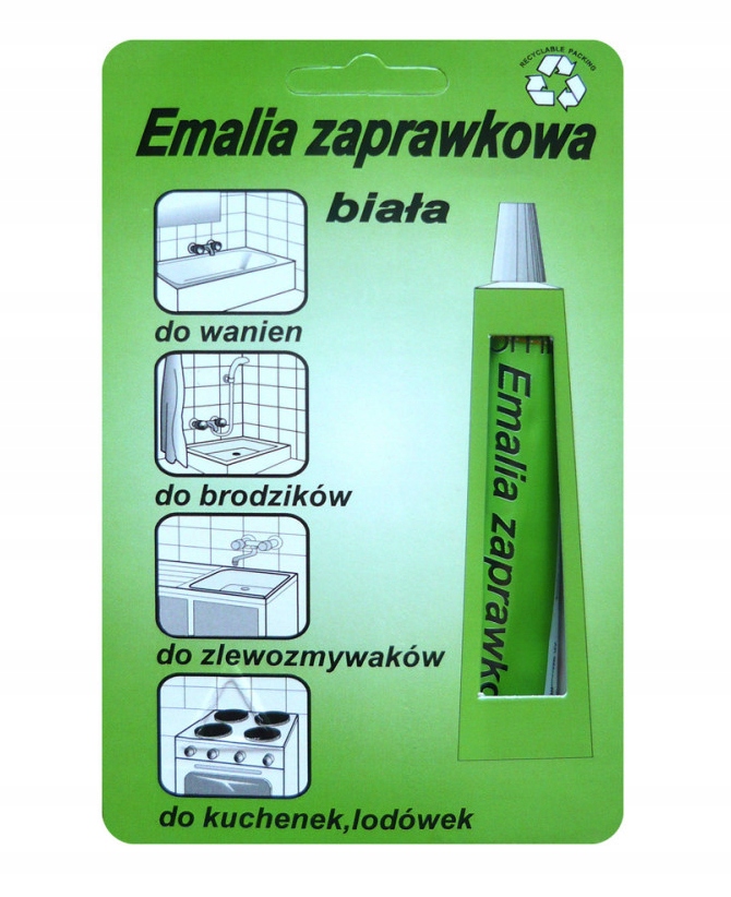 Farba do Wanny, Umywalki, Pralki i Lodówki - Biała Emalia Zaprawkowa 14g