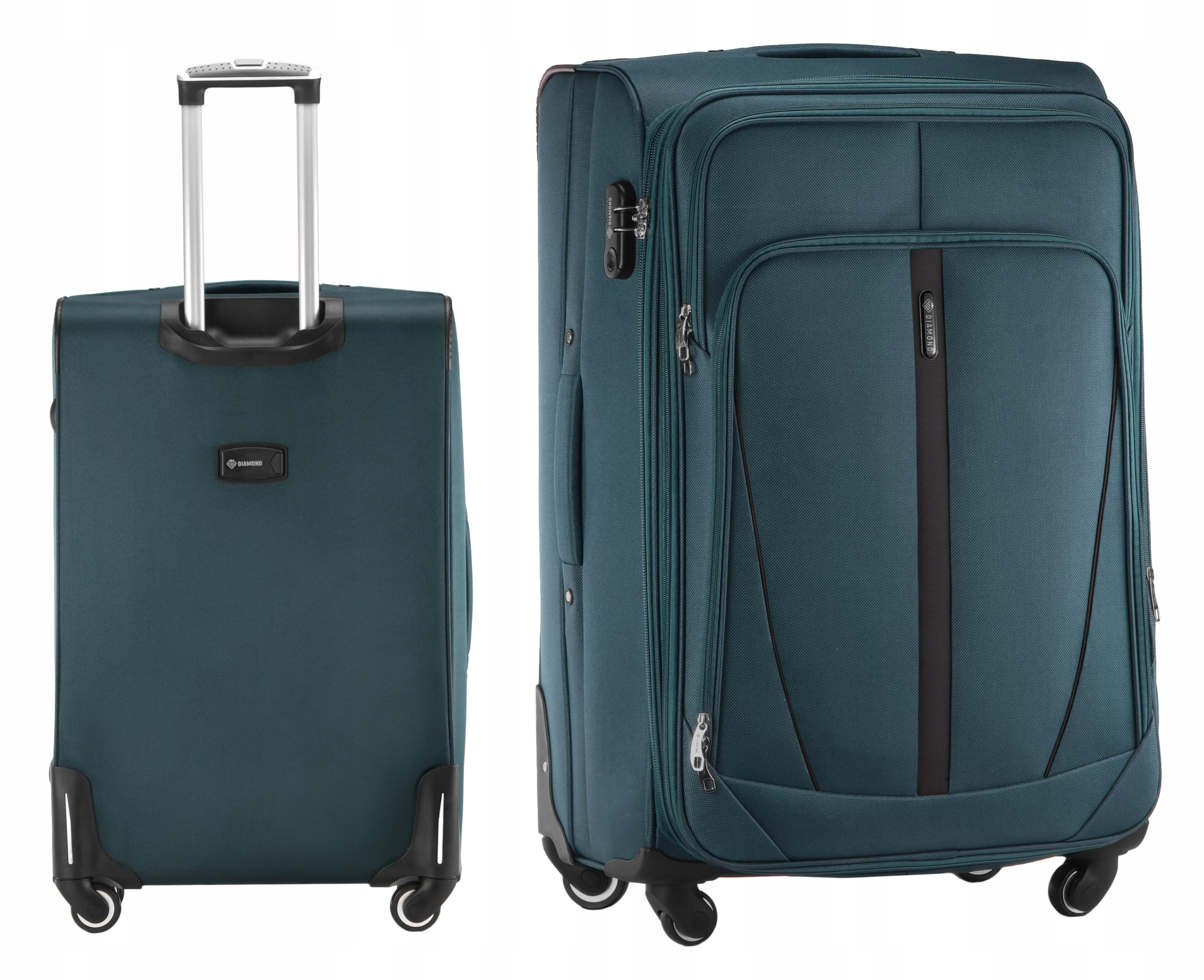 Velký Kufr Na Kolečkách Cestovní Zavazadlo Diamond Zelená Měkká XL 28" C330