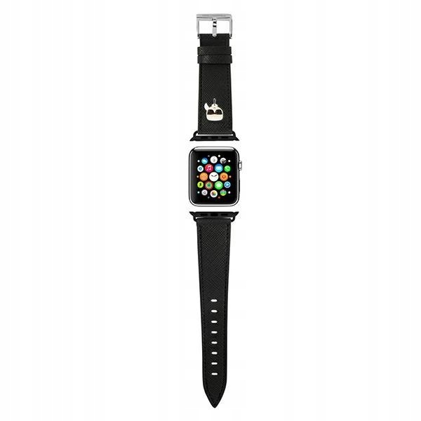 Karl Lagerfeld Saffiano Karl Head Pasek do Apple Watch 42/44/45 mm (czarn