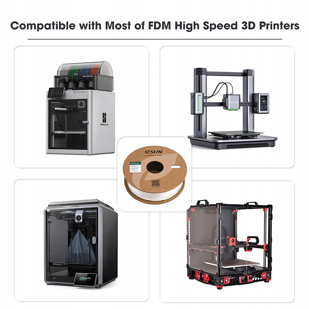 eSun PETG+HS Filament zielony 1.75mm 1kg papierowa szpula Kolor zielony