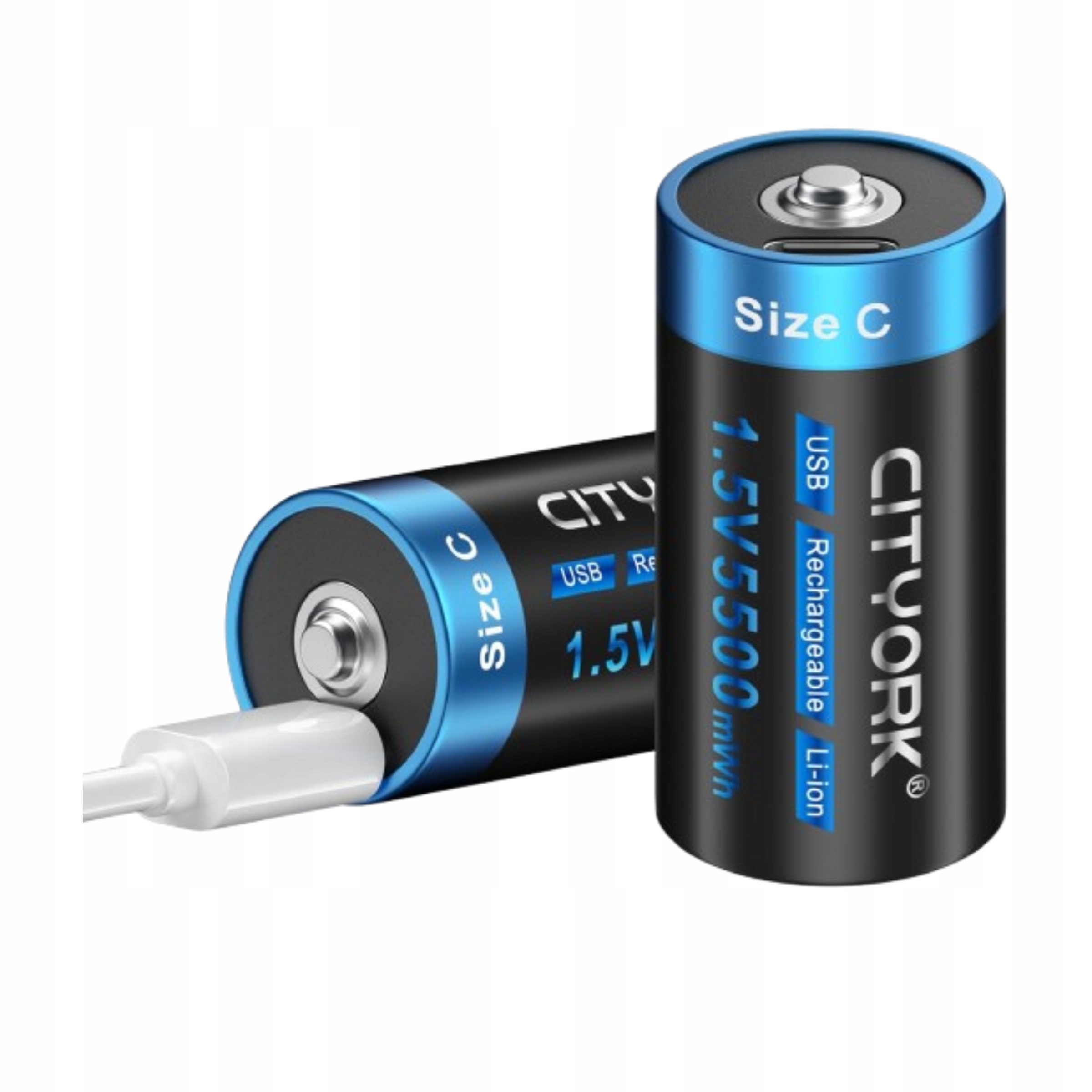 Baterie LR14 Usb Nabíjecí Baterie Lithium-iontová 1,5 V 5500 mWh Sada 2 Ks