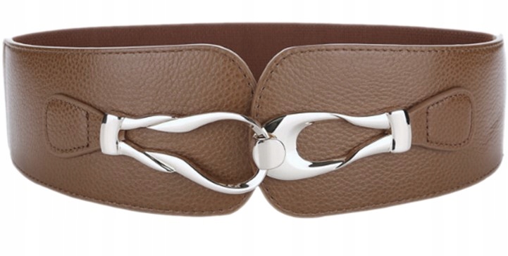 

Pasek Damski Elastyczny Guma Pas Szeroki Brązowy