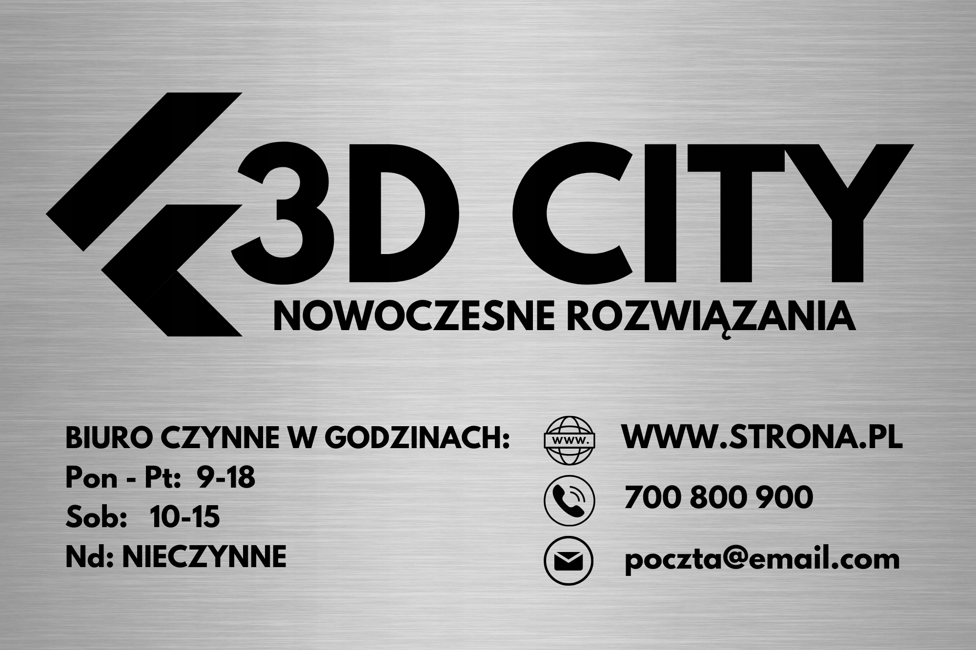 SZYLD TABLICZKA Z NAZWĄ FIRMY LOGO TWOJA NAZWA TELEFON EMAIL STRONA WWW UV Szerokość produktu 30 cm