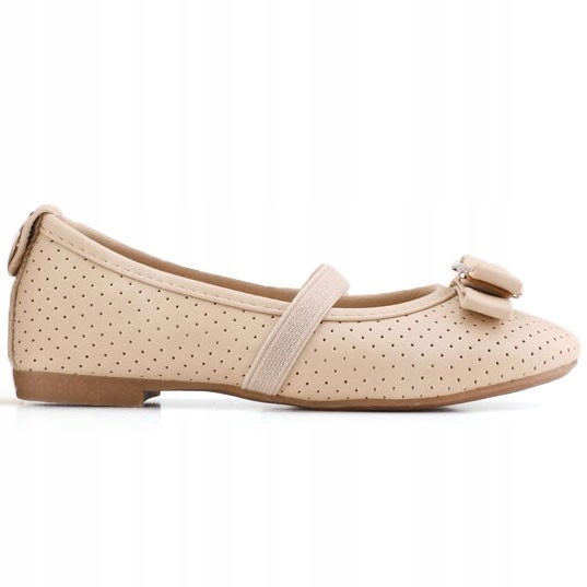 

Balerinki dziewczęce z gumką płaskie beżowe