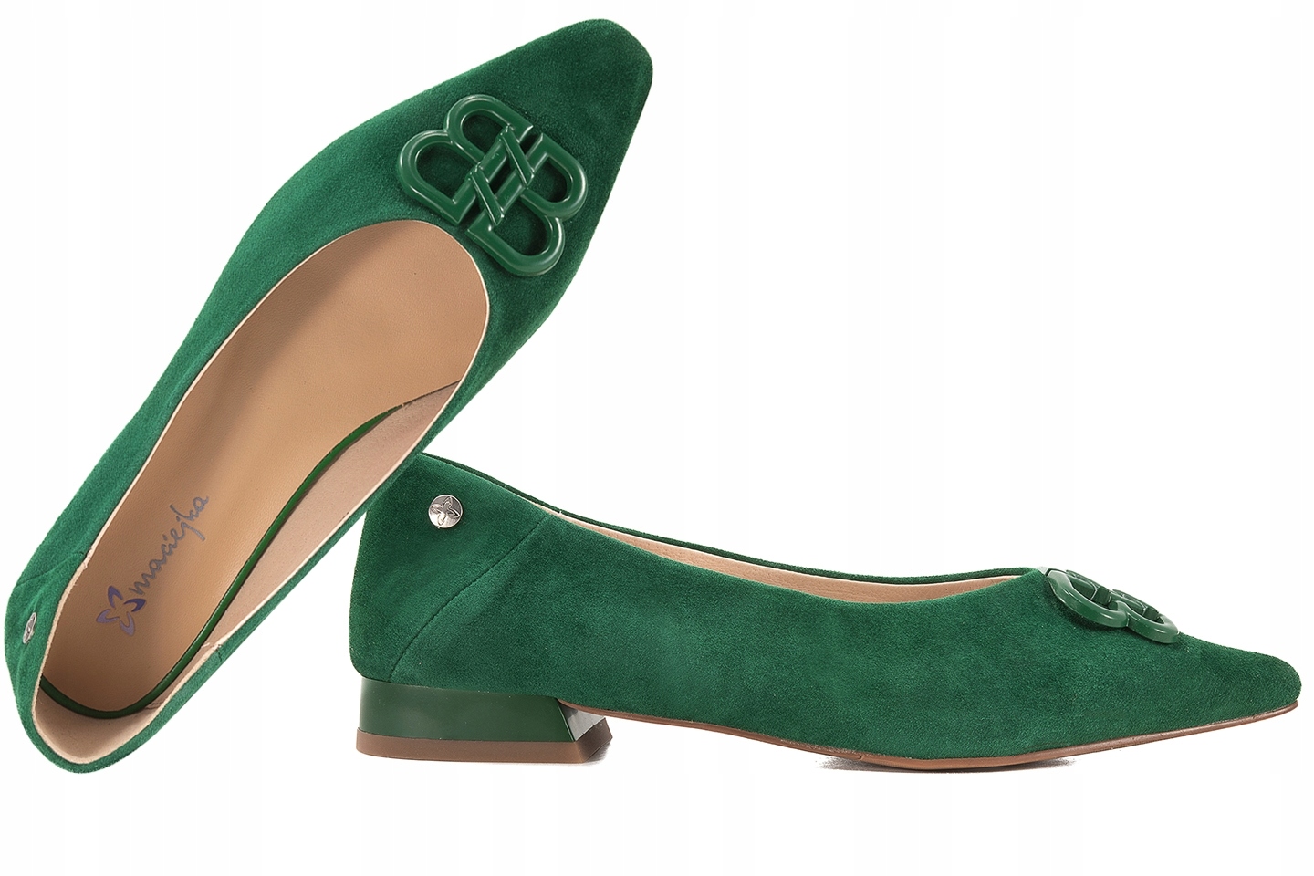 Maciejka K6806-09 Balerínky Polobotky Baleríny Semišové Kožené 36 Zelená
