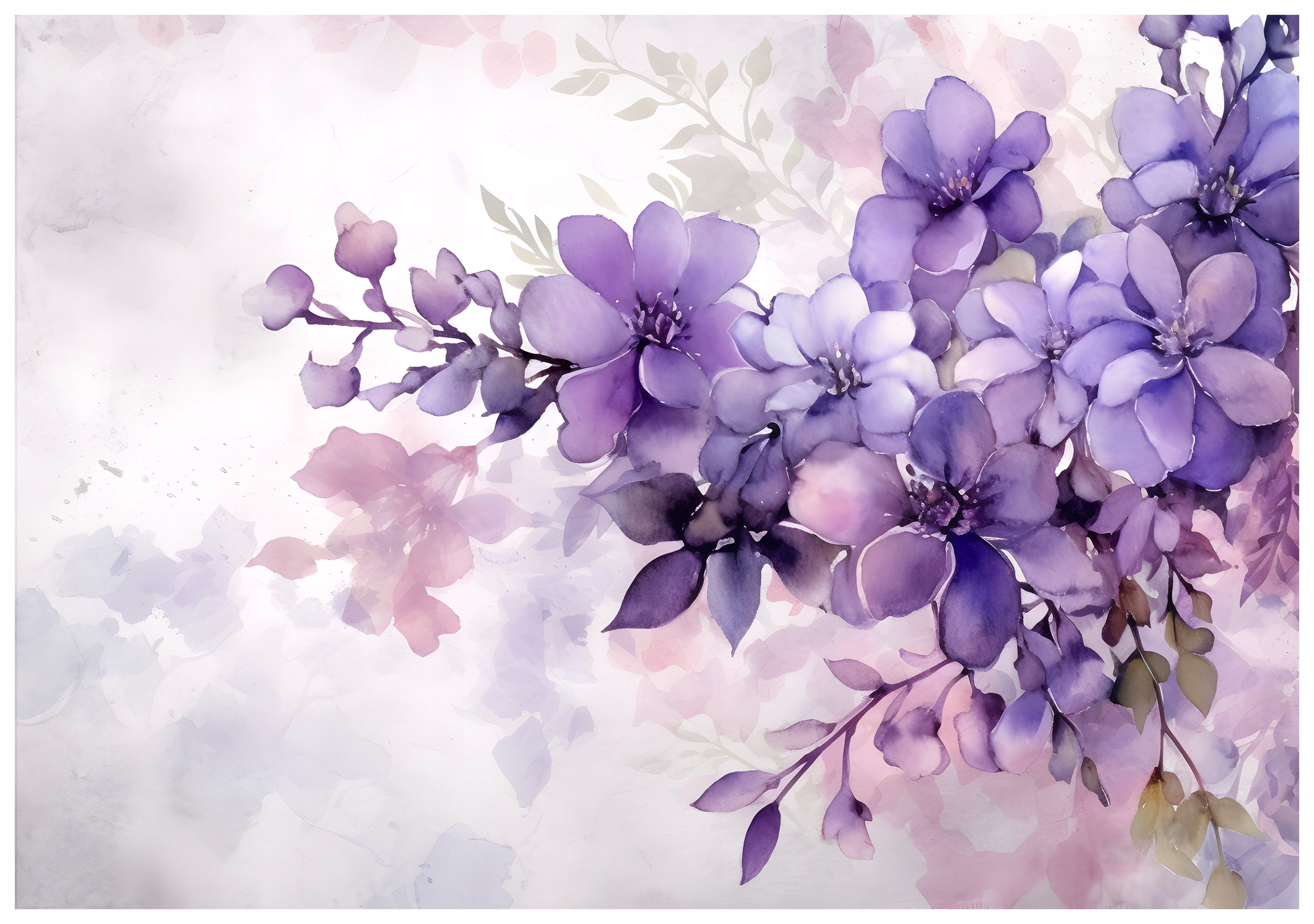 Fototapeta Květiny akvarely pastelové vinylová 312x219 lepidlo