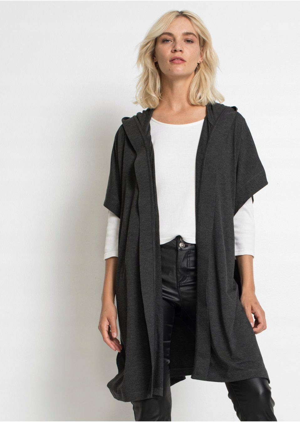 1Y2D06 RAINBOW PONCHO DRESOWE SZARE 40