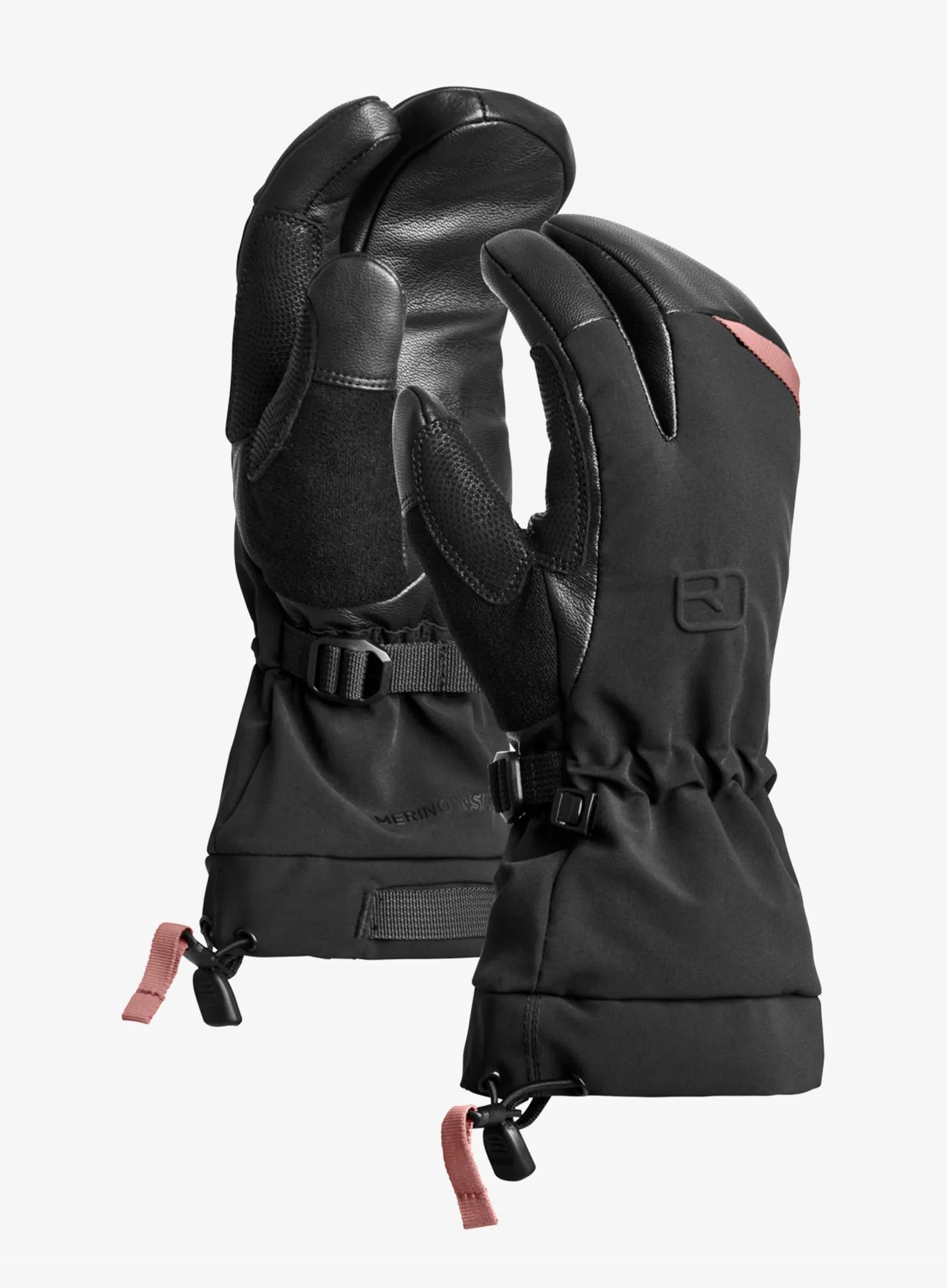 Rękawice narciarskie damskie Ortovox Merino Freeride 3 Finger raven S