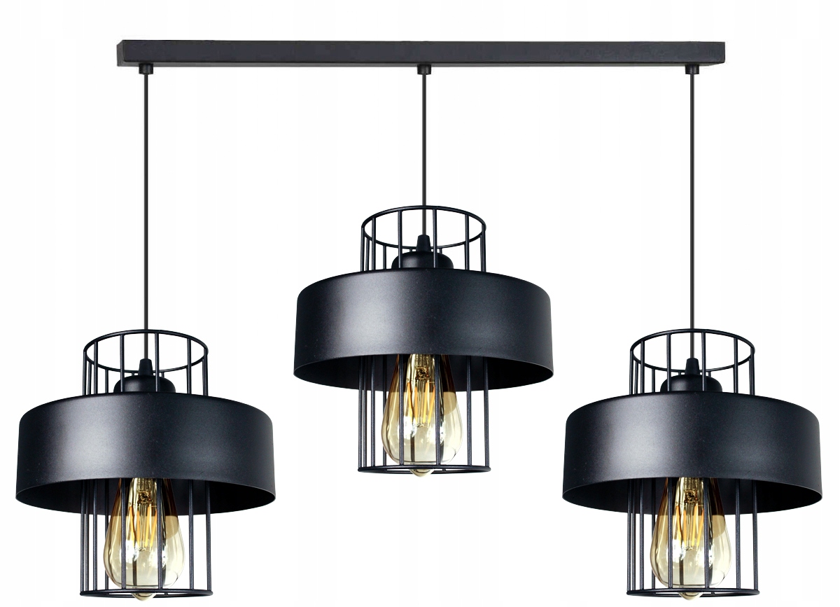

Lampa Wisząca Żyrandol Plafon Czarny Biały Loft
