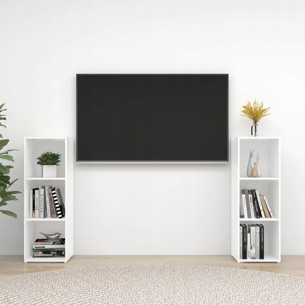 Tv skříňky 2 ks bílé 107 x 35 x 37 cm dřevotříska Bílá 3079907