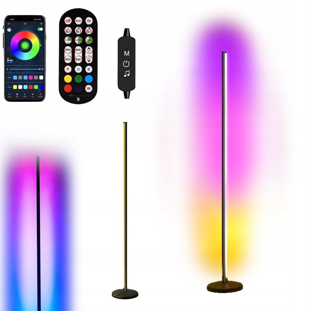 LED STANDING LAMP FLOOR DESK BED LAMP 96LED APP+PILOT