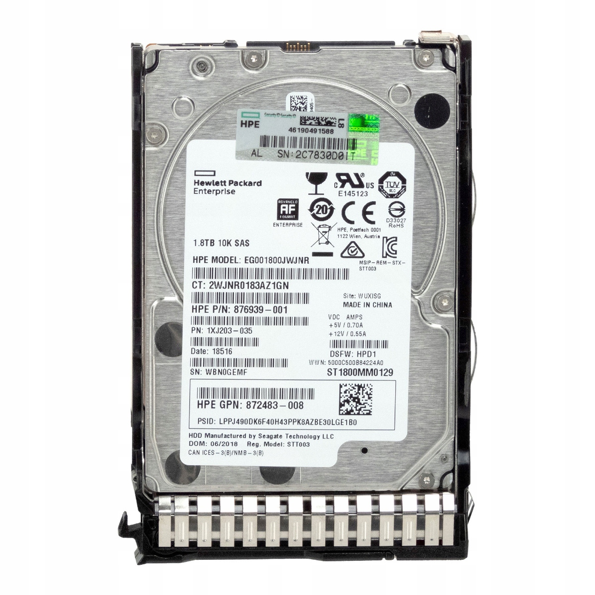 Hp 876939-001 872738-001 1.8TB 10K 256MB SAS-3 2.5'' EG001800JWJNR