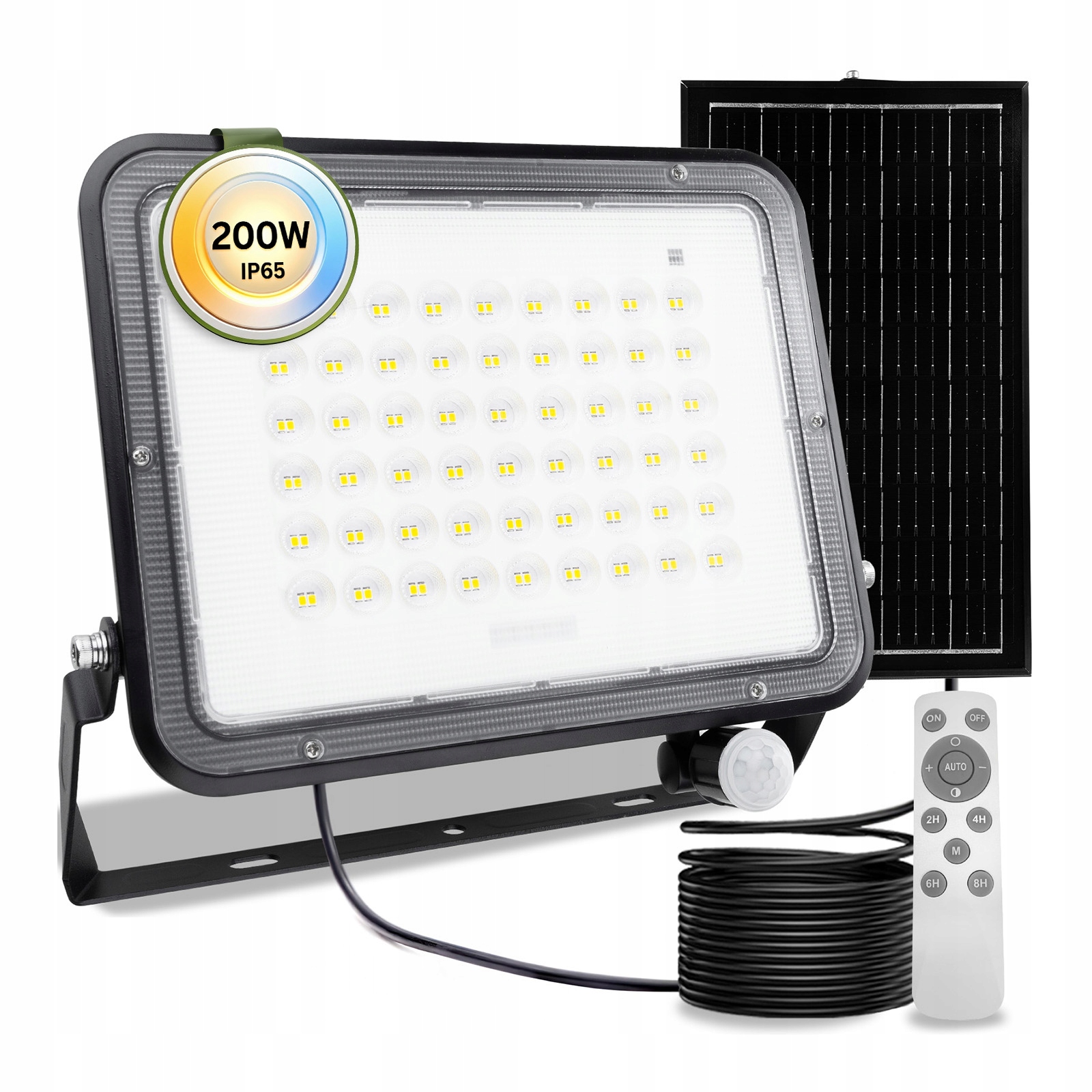 Solární Lampa 200 W S Odděleným Panelem A Dálkovým Ovládáním Se Senzorem Soumraku Pohybu