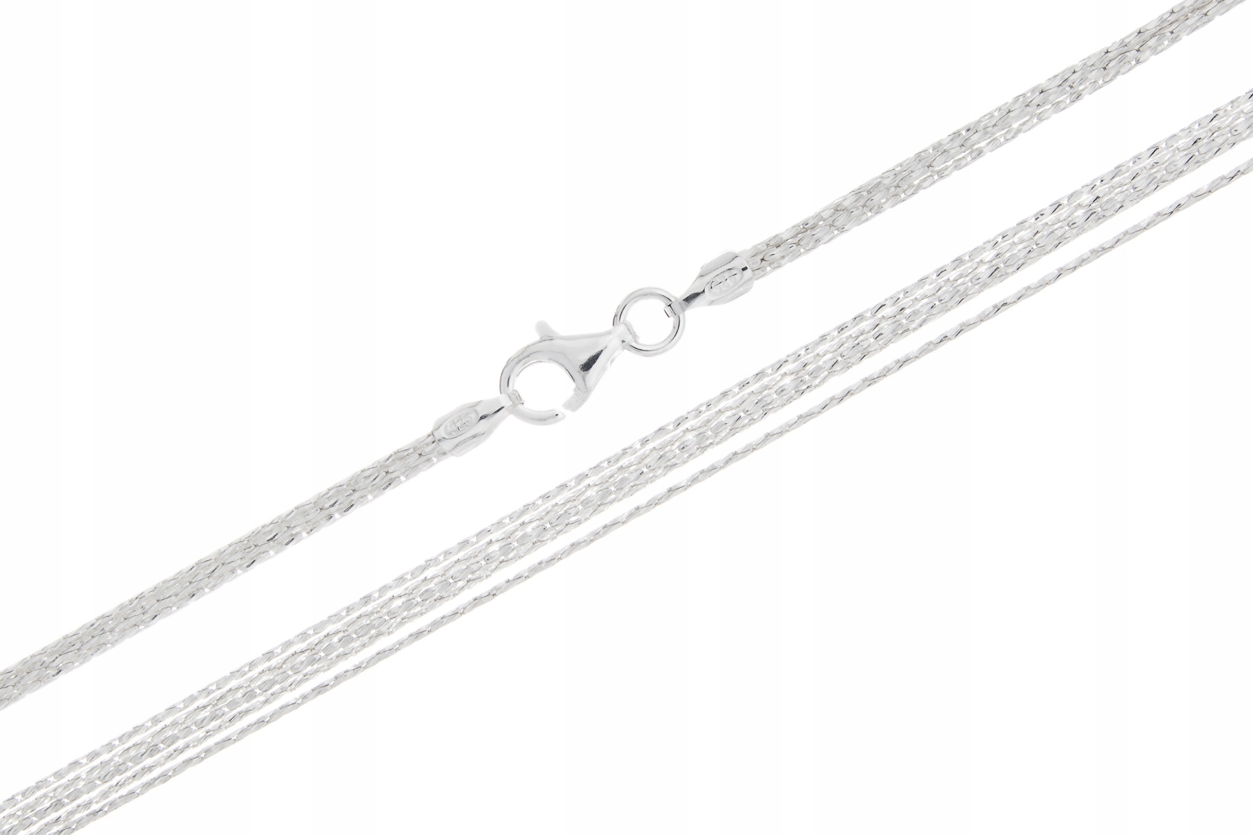 Krásný Stříbrný Řetízek 5-LINKOVÝ 45 CM 4 MM Italy