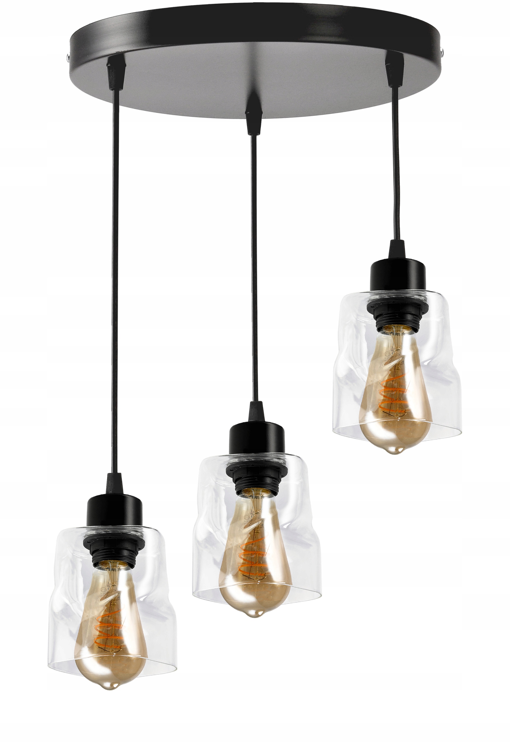 Stropní Svítidlo Stropní Svítidlo Led E27 3x E27 Skleněný rolovací Čtverec Průhledný