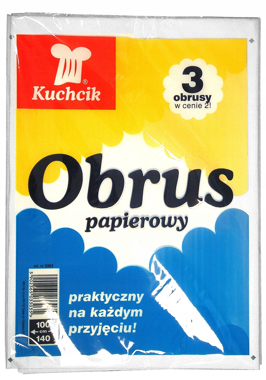 

Obrus Papierowy biały grill stół 140x100 3x 25249