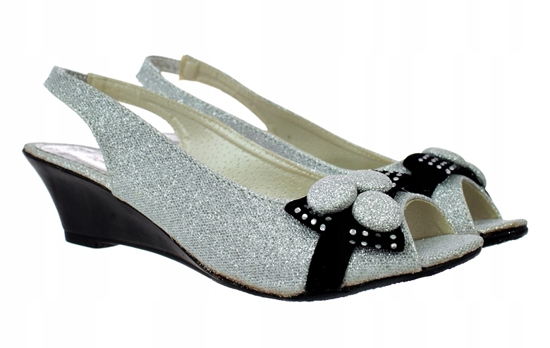 

Sandały Buty Sandałki Białe Koturn 5426 roz. 37
