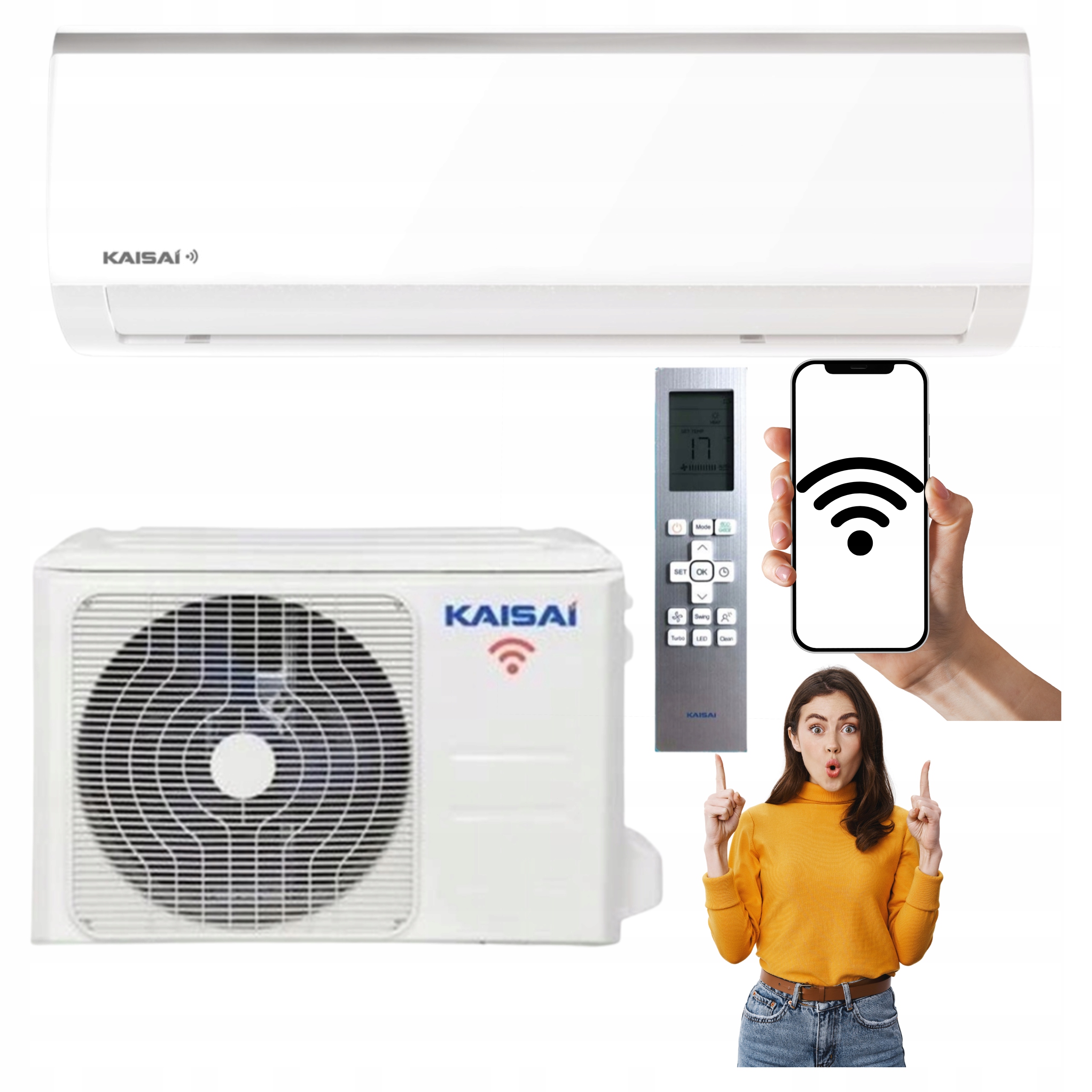 Klimatizace s Wi-fi Kaisai Fly 3,5 kw Tichý Výkonný Klimatizační Přístroj Pro Domácnost