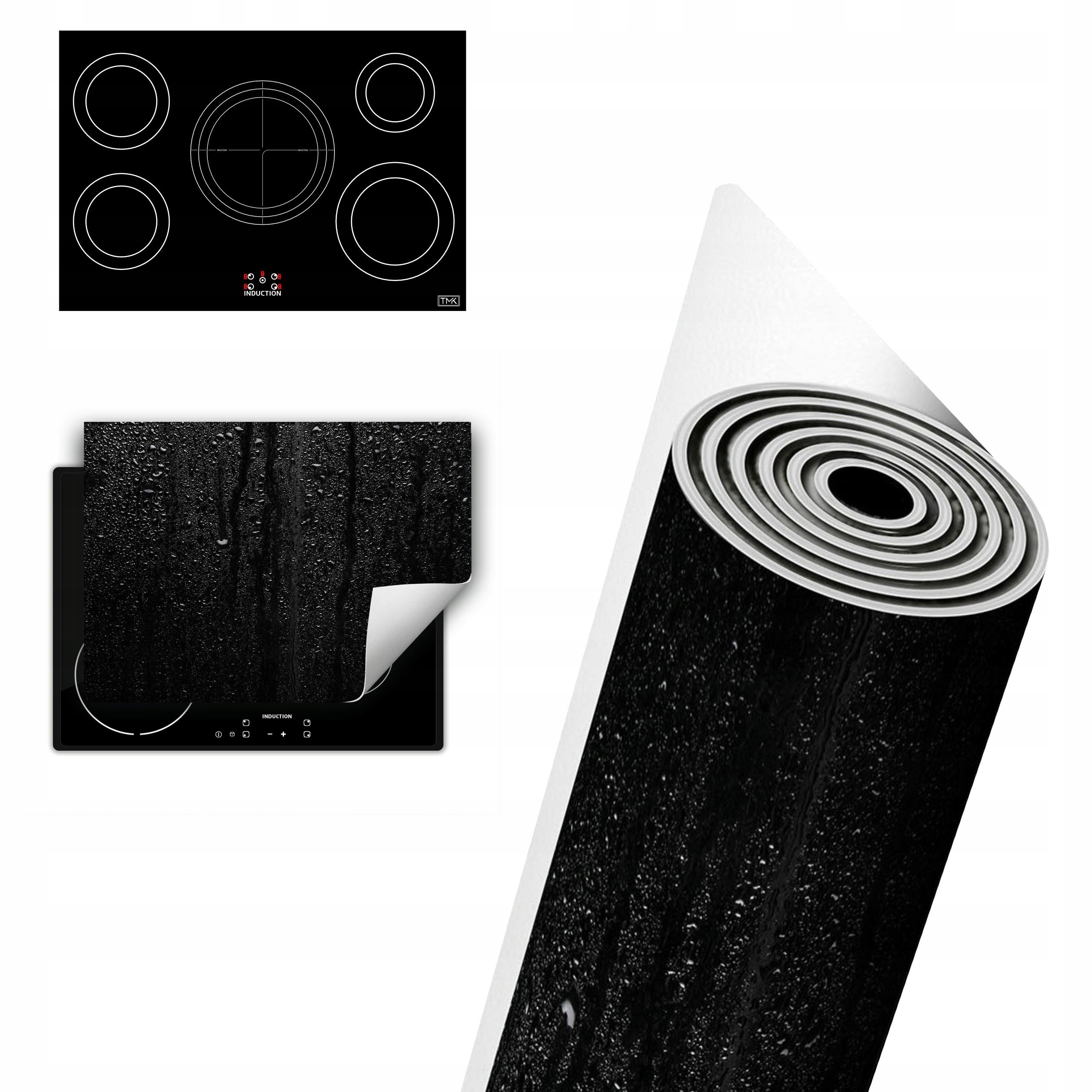 Vinylová Ochrana Na Indukci Deska 80x52 černá kapky