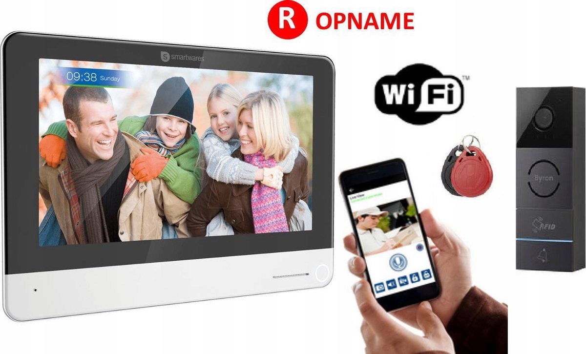 Videovrátnik WiFi dotykový displej 7" Rfid Kľúče, funkcia nahrávania