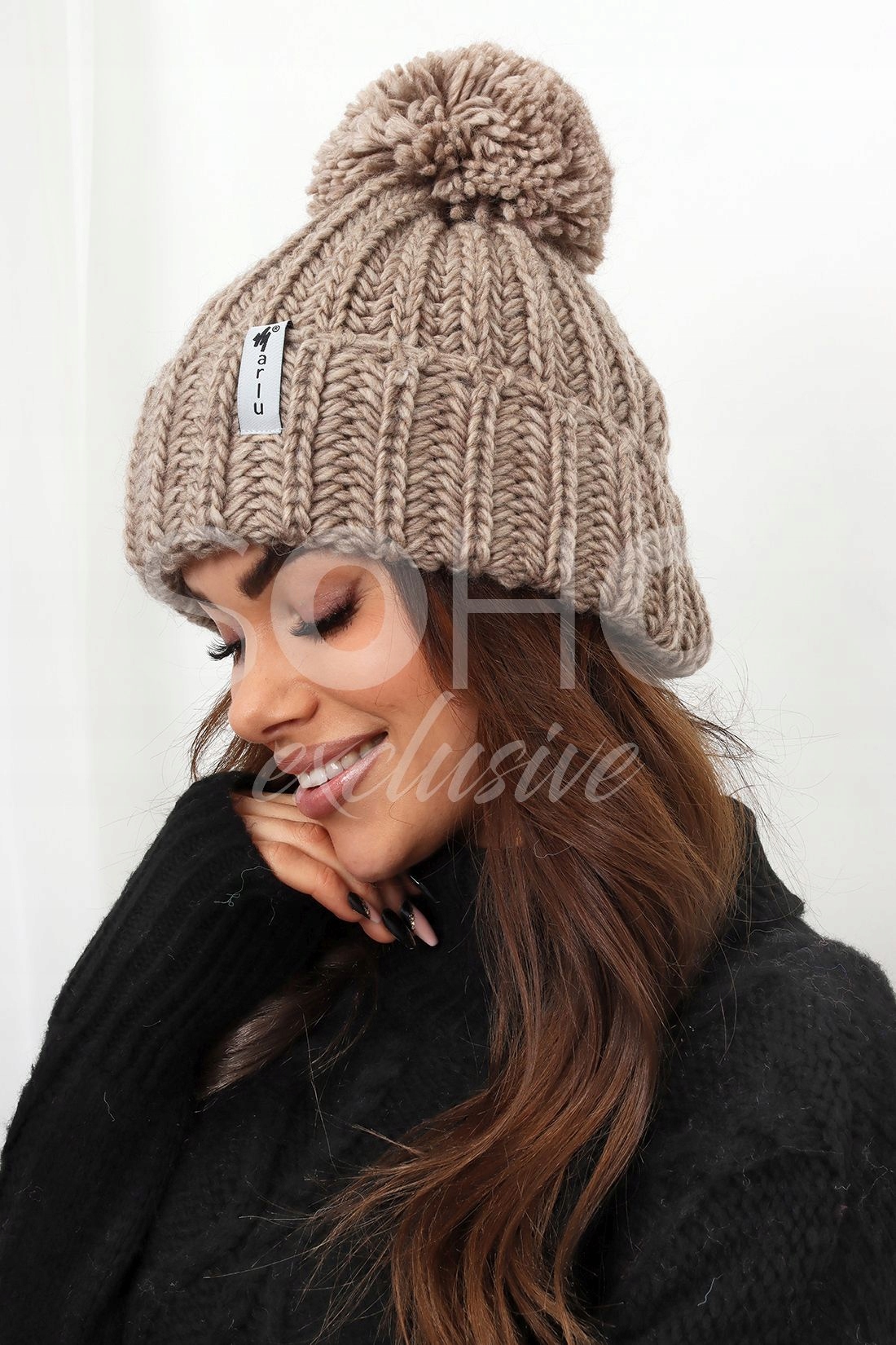 KOMPLET CZAPKA SZALIK CIEPŁY POLSKI CAMELOWY 2491 Marka inna