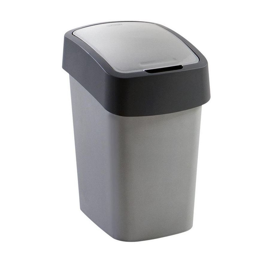 Koš na odpadky Gia 25 l, výklopný víkem, šedý