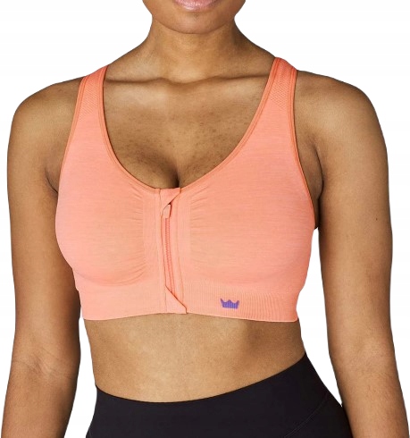 Stanik Sportowy Top Shefit Pomarańczowy Zapinany Z Przodu XL