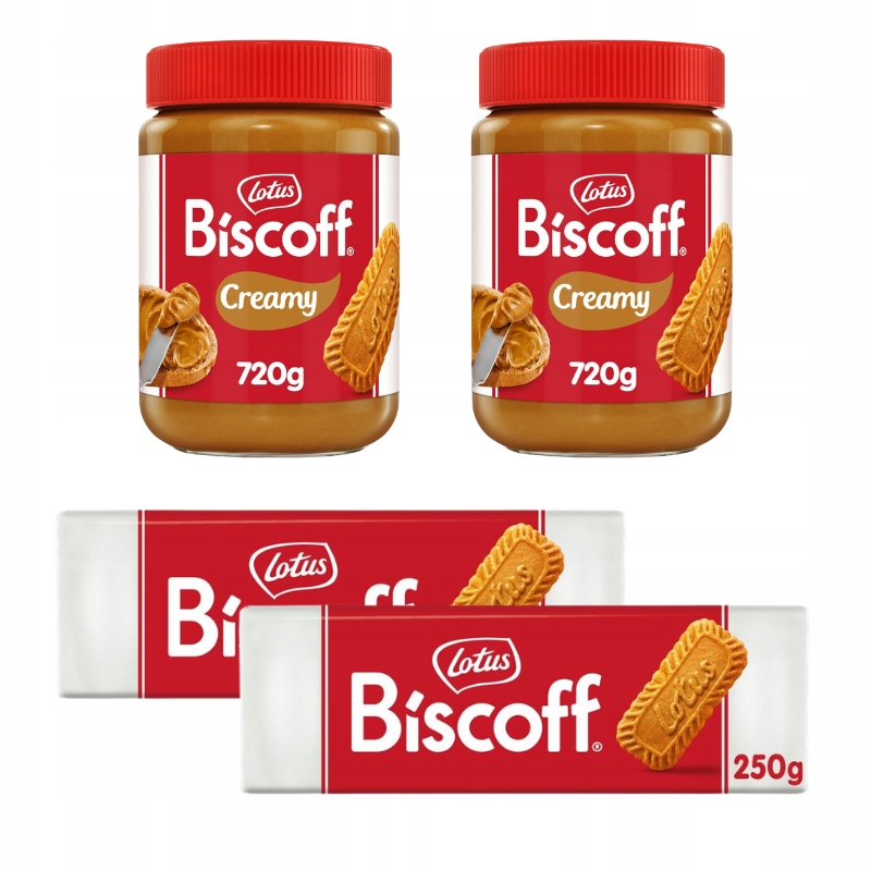 2 x Biscoff krém hladký 720 g 2 x Biscoff sušenky 250 g Lotus