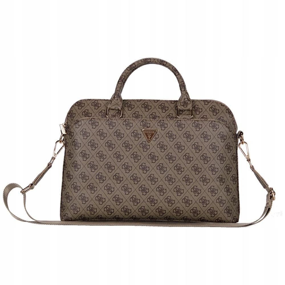Taška Guess 4G Zipper Pocket Triangle Logo 15" hnědá
