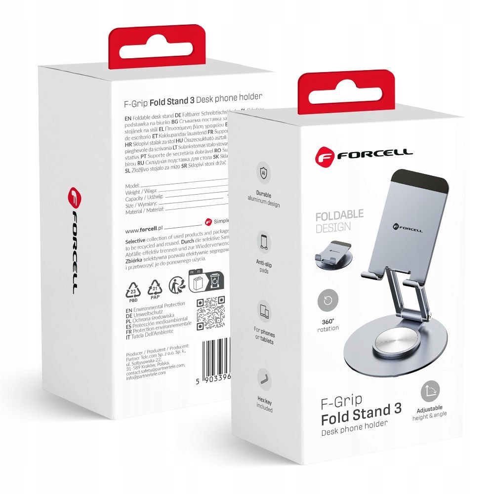 Držák na telefon tablet, skládací, stolní Forcell F-Grip Fold Stand 3