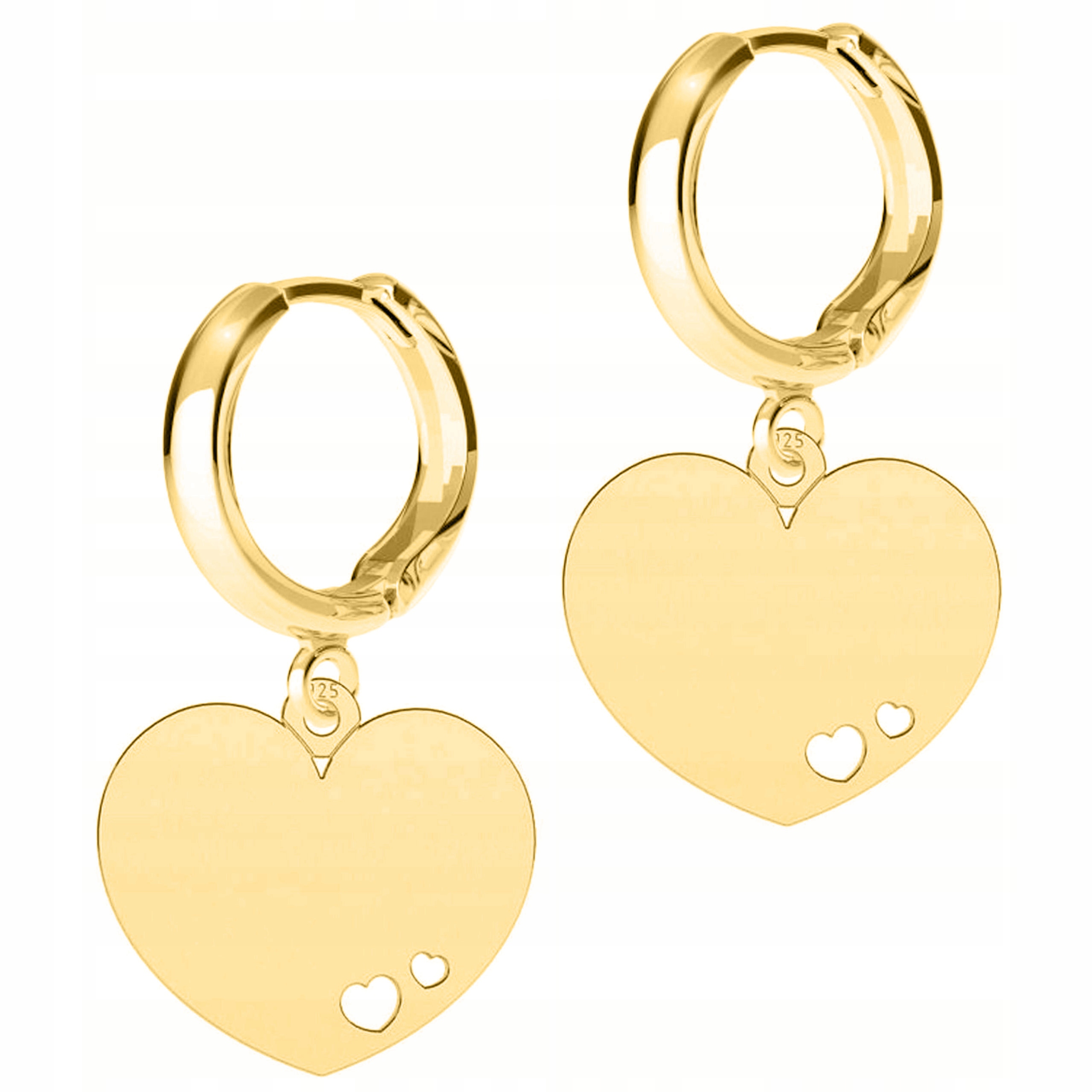 Zlaté Náušnice Srdce Srdíčka Plech Srdce Srdíčko Láska Stříbro 925