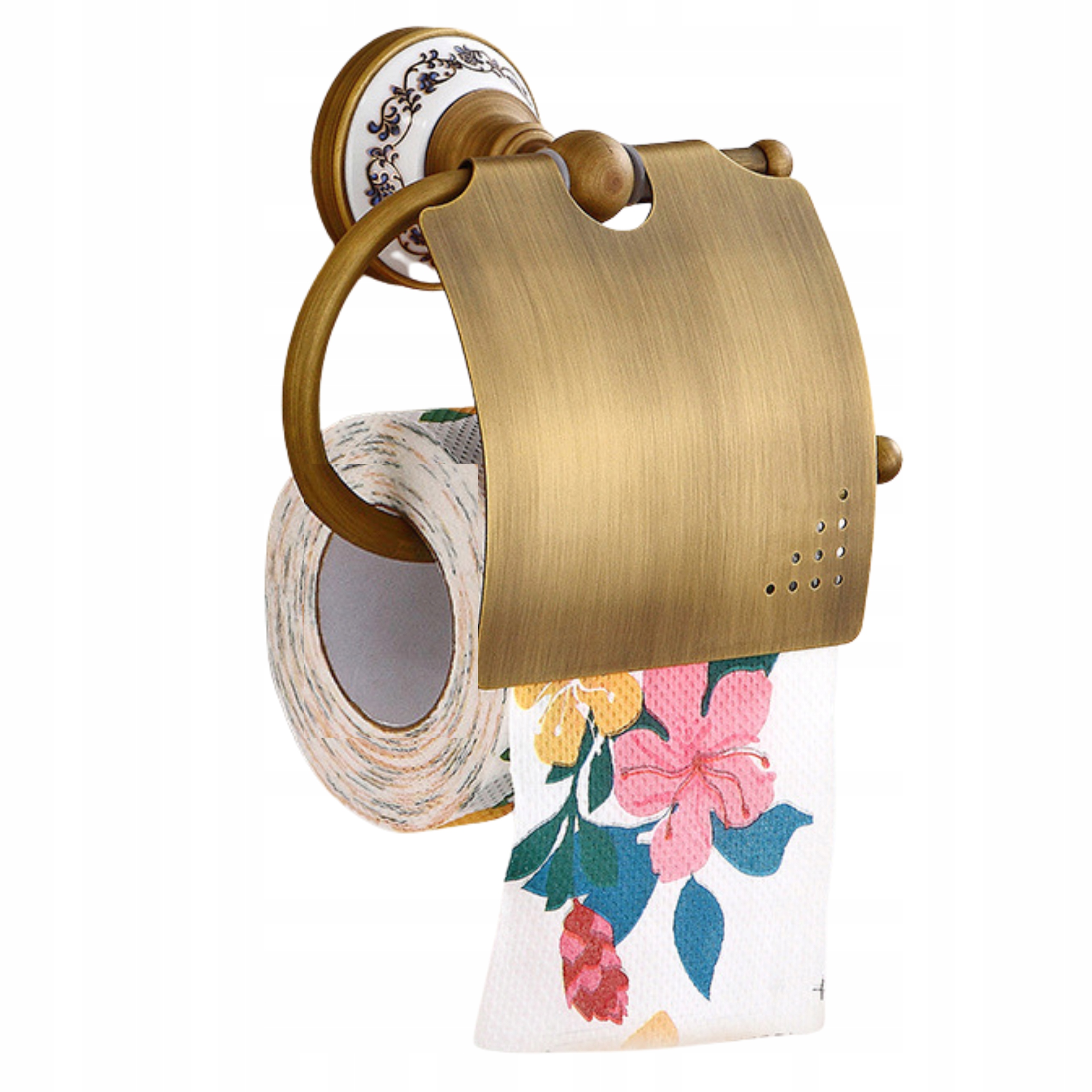 Nástěnný Mosazný Držák Na Toaletní Papír S Klapkou, Retro Styl