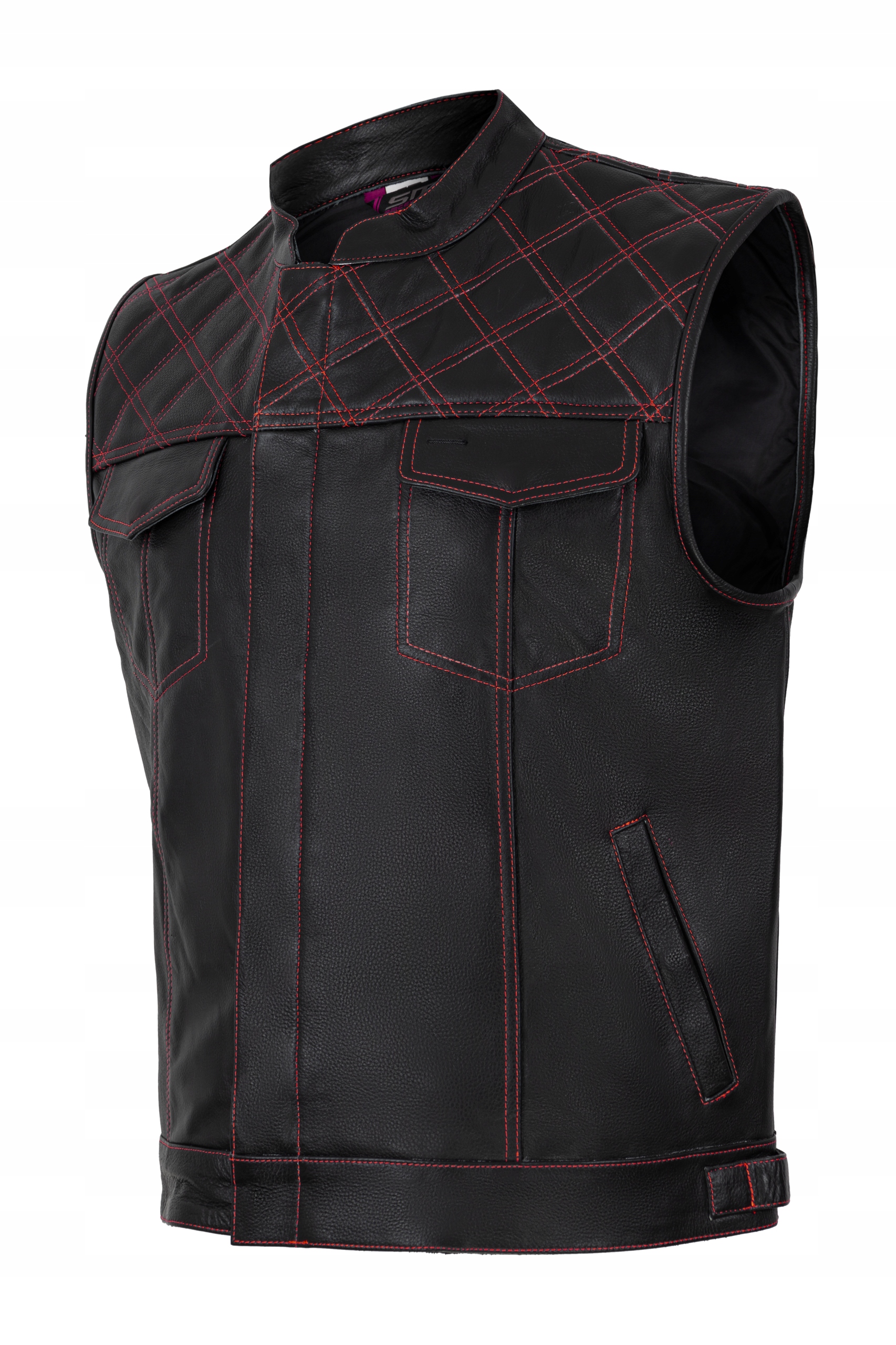 KAMIZELKA SOA PIK RED SKÓRZANA MOTOCYKLOWA SONS OF ANARCHY L