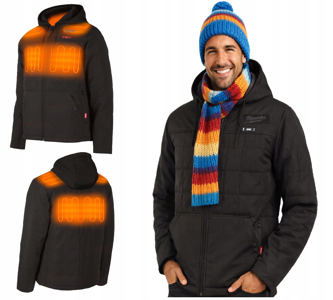 kurtka podgrzewana Milwaukee Z Kapturem pikowana M12HPJBL2 czarna r. XXL