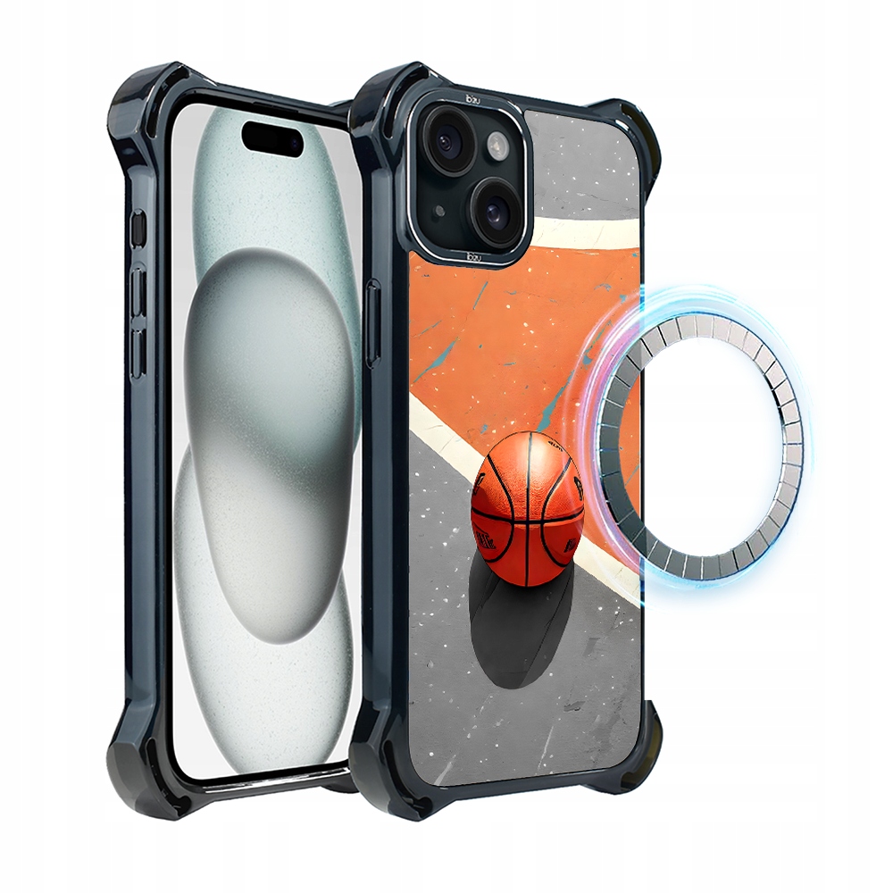 Pouzdro pro iPhone 15 Ibizu DropGuard Ultra s MagSafe, Basketbal
