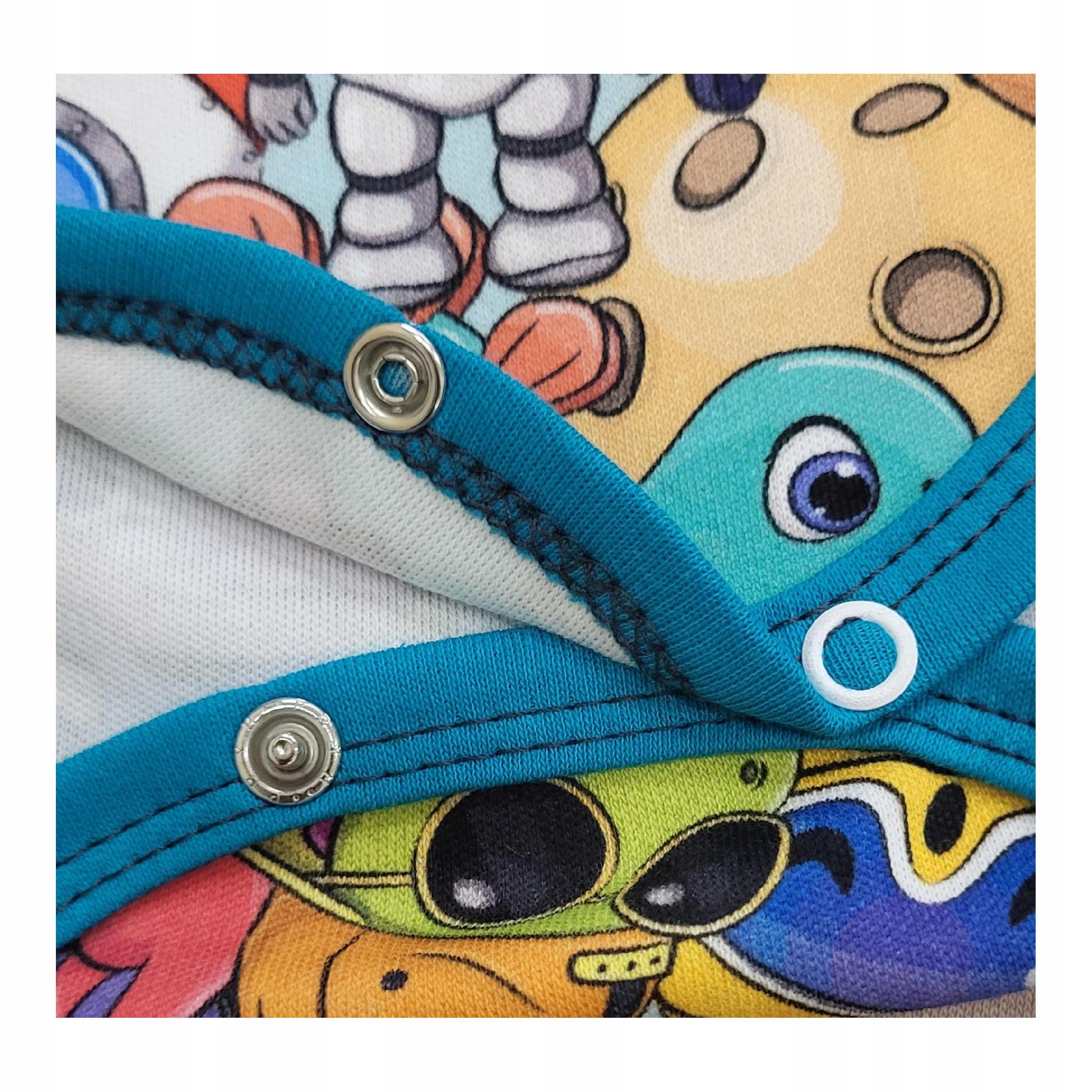 ŚPIOCHY śpioszki ROZPINANE 62 PIŻAMKA niemowlęca PAJAC b/r KOLOROWE Marka Dartomik