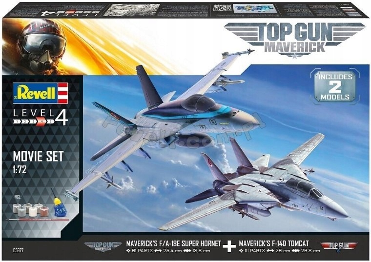 Model ke slepení 1:72 05677 Top Gun 2 Movie Set Revell dárková sada