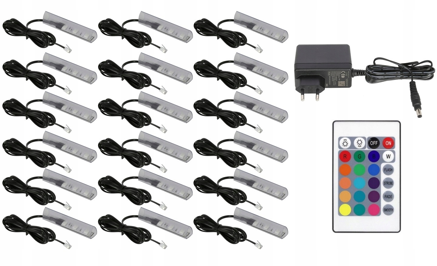 18 x Rgb Led klipy pro polic skla, klip Komplet