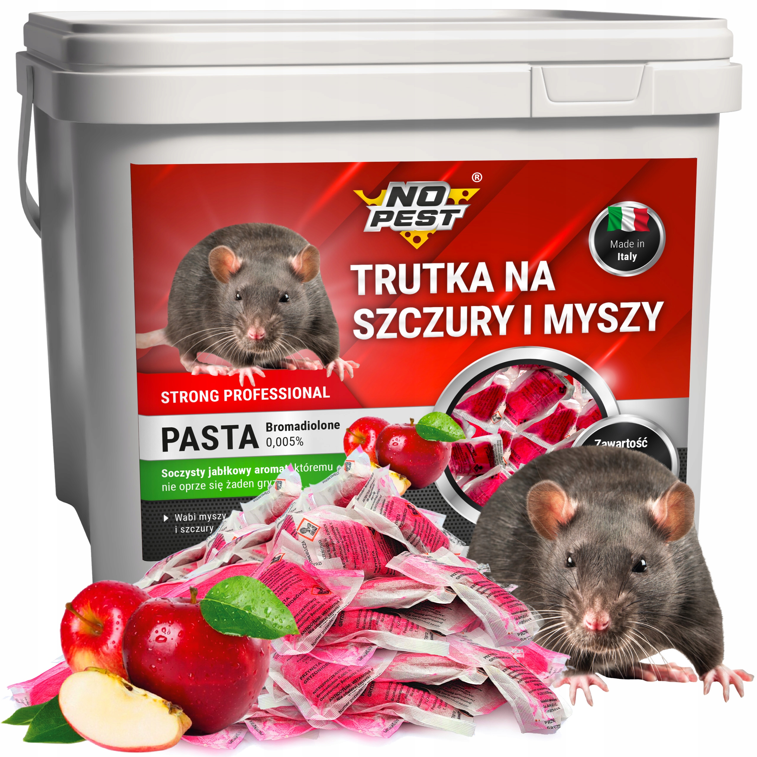 Mocna Silna Trutka Na Szczury Myszy Czerwona Pasta Bromadiolone No Pest 3KG